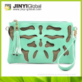 2015 New Fashion hollow out clutch cosmetic bag with tassel